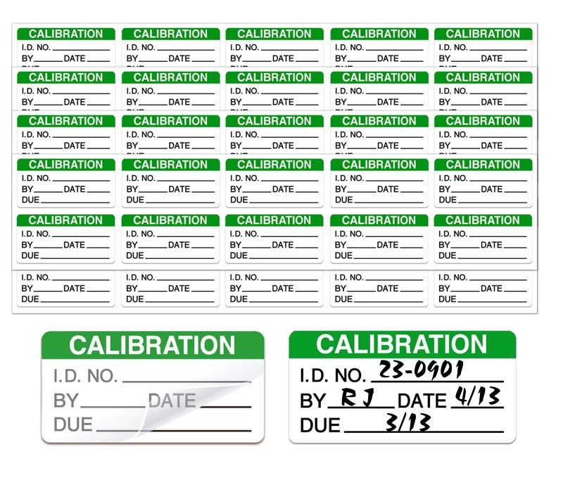 Well Tile Self Laminating Calibration Labels 2 X 1 Inches - Write-on Calibration Stickers with Clear Covers for for NIST Calibration, ISO-900 Calibration 128 Labels - Image 1